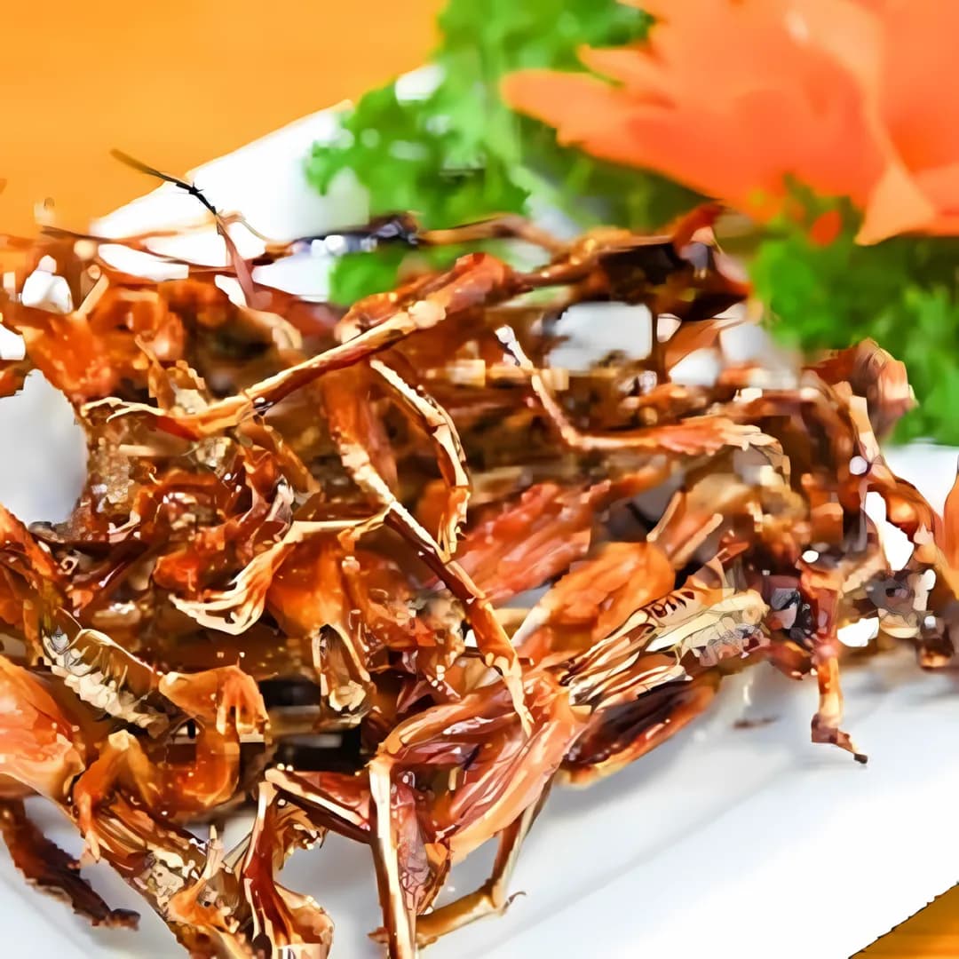 Khô nhái chiên nước mắm vàng giòn áo xốt mặn ngọt keo bóng