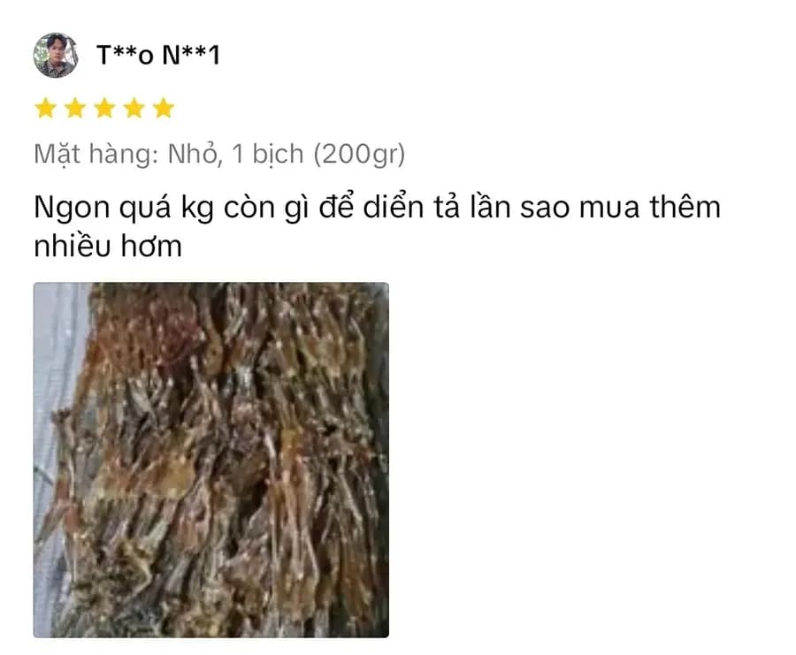 Đánh giá thật của khách mua khô nhái An Giang Huỳnh Thảo 2