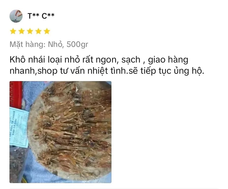 Đánh giá thật của khách mua khô nhái An Giang Huỳnh Thảo 3