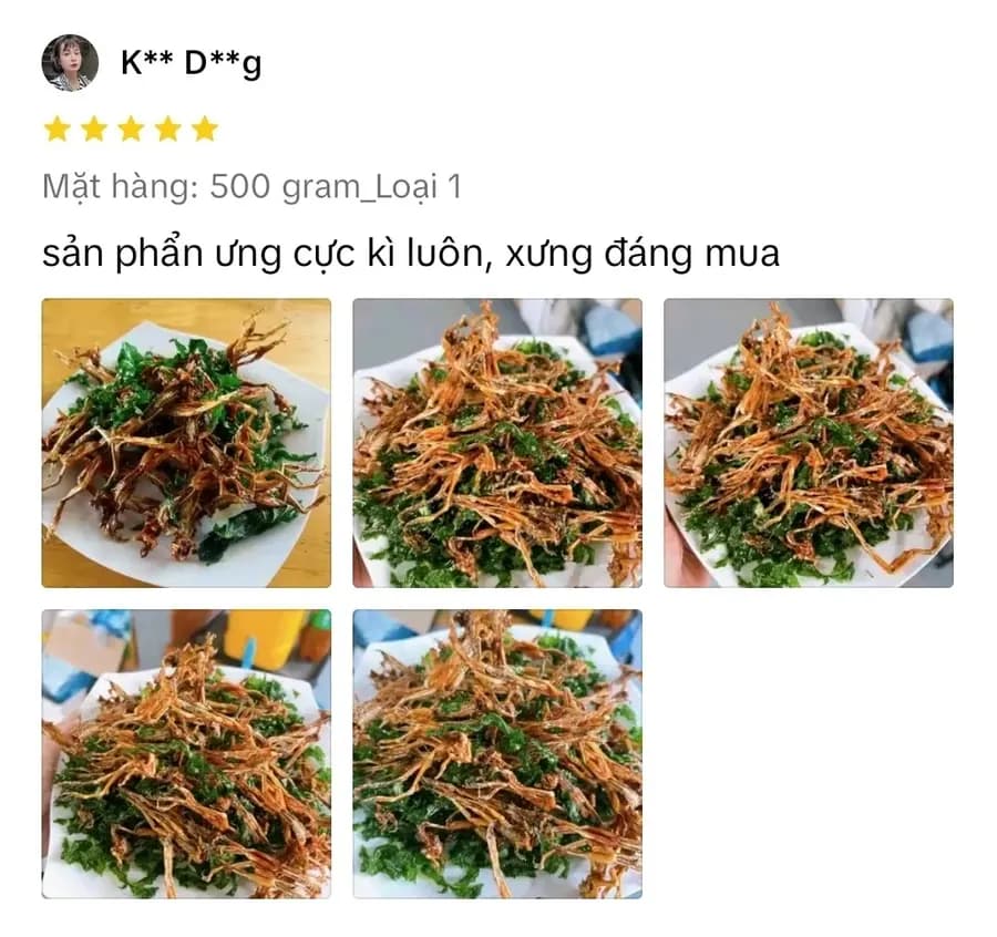 Đánh giá thật của khách mua khô nhái An Giang Huỳnh Thảo 4