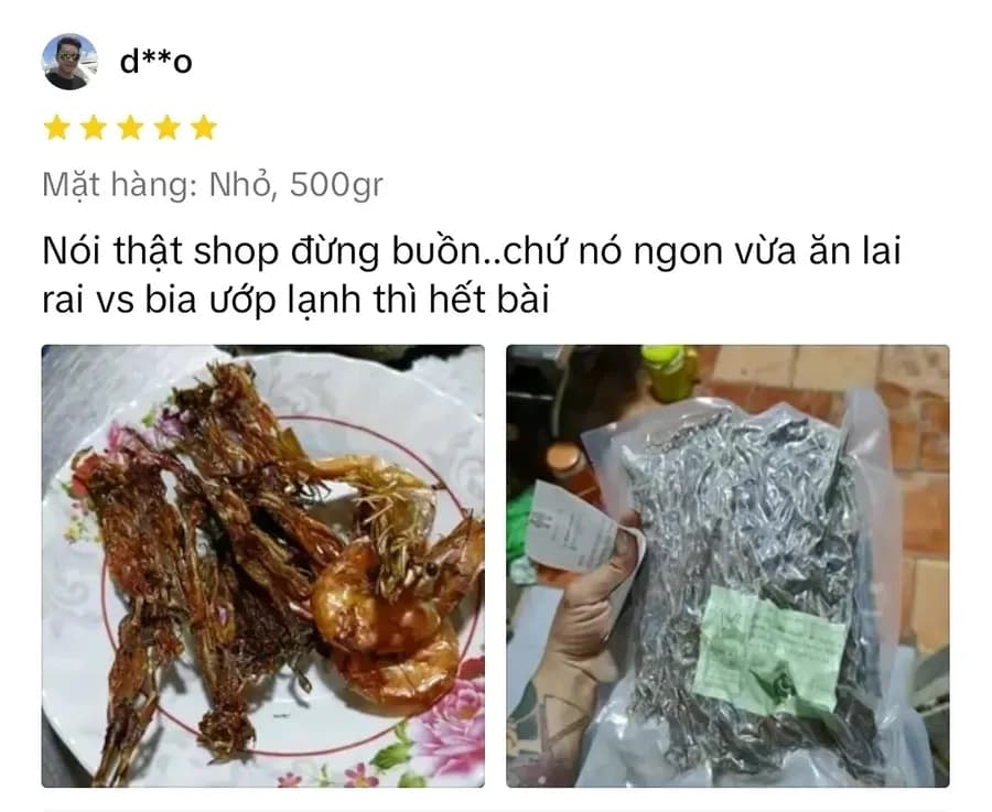 Đánh giá thật của khách mua khô nhái An Giang Huỳnh Thảo 5