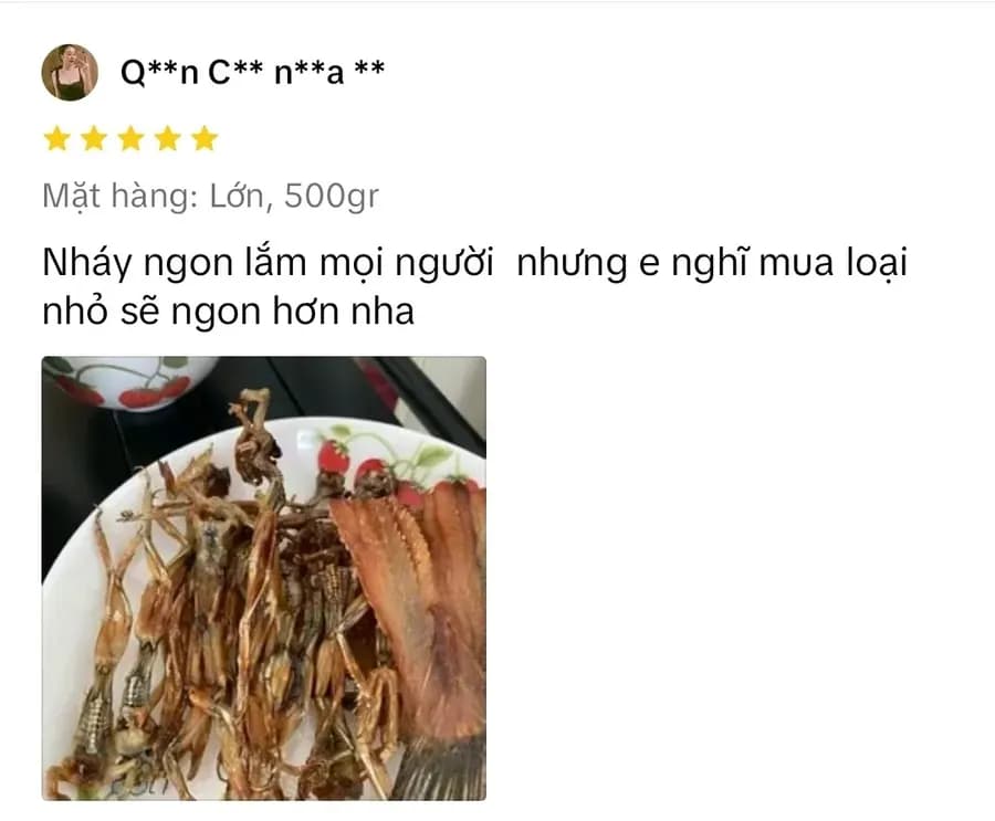 Đánh giá thật của khách mua khô nhái An Giang Huỳnh Thảo 6