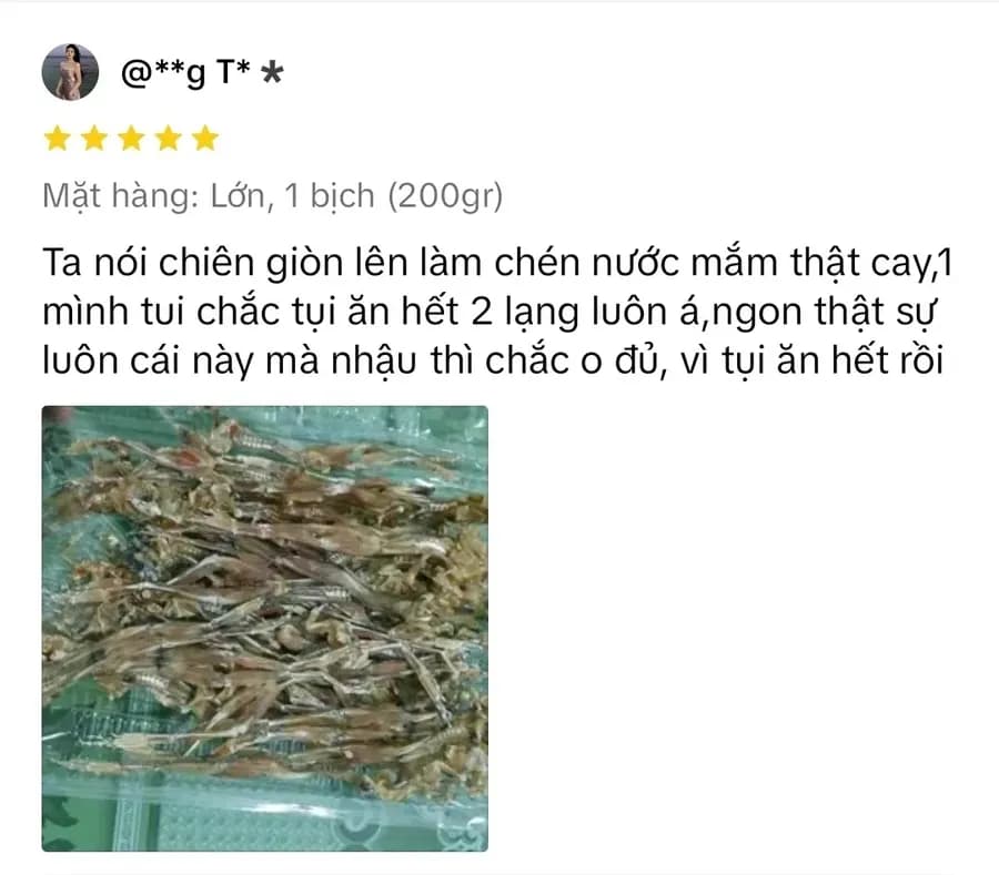 Đánh giá thật của khách mua khô nhái An Giang Huỳnh Thảo 8